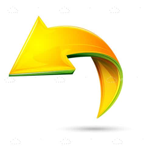 Glossy Arrow in 3D Style with Folding Effect
